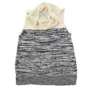 Liz Claiborne Sleeveless 100%‎ Silk 2 Tone Melange Chic Pullover Sweater Size L